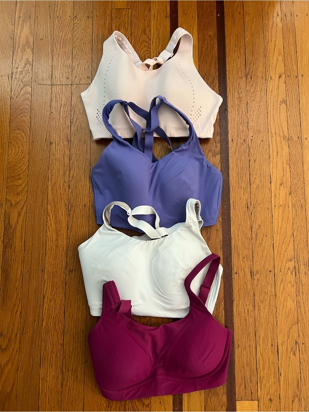 NEW Lululemon bras 34DD Lot of 4 pink white purple NWOT $68
